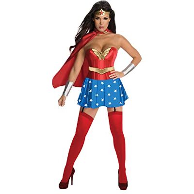 RUBIE'S Dc Comics Wonder Woman Corset and Skirt Costume With Cape Déguisement Femme (lot de 1) RUBIE'S Dc Comics Wonder Woman Corset and Skirt Costume With Cape Déguisement Femme (lot de 1)