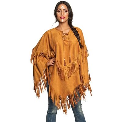 Boland 44095 Indiase poncho, bruin, eenheidsmaat voor volwassenen, cape in lederlook met franjes en parels, chef, cowboy, squaw, carnaval, carnaval, carnaval, Halloween, themafeest Boland 44095 Indiase poncho, bruin, eenheidsmaat voor volwassenen, cape in lederlook met franjes en parels, chef, cowboy, squaw, carnaval, carnaval, carnaval, Halloween, themafeest