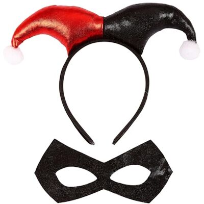 W WIDMANN MILANO Party Fashion 29344 Harlekijn verkleedset, hoofdband, oogmasker, clown, moordenaar, carnaval, themafeest W WIDMANN MILANO Party Fashion 29344 Harlekijn verkleedset, hoofdband, oogmasker, clown, moordenaar, carnaval, themafeest