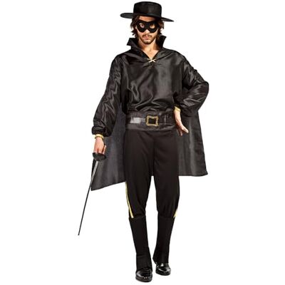 Boland Bandit Don Diego kostuum voor volwassenen, 7-delig, carnavalskostuum voor themafeest, Halloween of carnaval, wraak van de slechteriken Boland Bandit Don Diego kostuum voor volwassenen, 7-delig, carnavalskostuum voor themafeest, Halloween of carnaval, wraak van de slechteriken