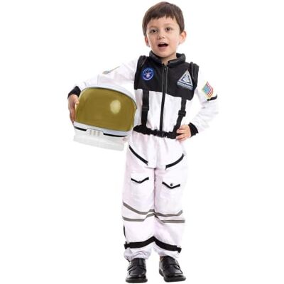 Spooktacular Creations NASA astronaut pilotenkostuum met beweegbare helm voor kinderen Spooktacular Creations NASA astronaut pilotenkostuum met beweegbare helm voor kinderen