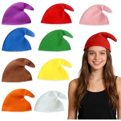SYTTNUM Kabouterhoed, 9-delig, kerstelfhoeden, kersthoeden voor volwassenen en kinderen, grappige accessoires voor feestjes, cosplay, carnaval, cosplay kostuum SYTTNUM Kabouterhoed, 9-delig, kerstelfhoeden, kersthoeden voor volwassenen en kinderen, grappige accessoires voor feestjes, cosplay, carnaval, cosplay kostuum