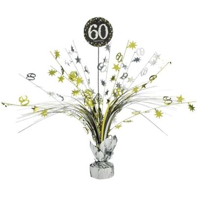 amscan 10132708 Tafelstuk, decoratief, 60e verjaardag, 1 mc-45,7 cm, 60e verjaardag, goud/zilver amscan 10132708 Tafelstuk, decoratief, 60e verjaardag, 1 mc-45,7 cm, 60e verjaardag, goud/zilver