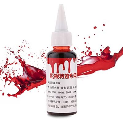 Sonew Halloween-feest, nepbloed, realistische letsellittekens, zombie, fantasie, make-up, nepbloed voor theater en kostuum (50 ml) Sonew Halloween-feest, nepbloed, realistische letsellittekens, zombie, fantasie, make-up, nepbloed voor theater en kostuum (50 ml)
