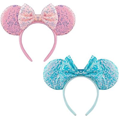 DRESHOW 2 stuks muizenoren boog hoofdband pailletten party decoratie cosplay kostuum voor meisjes en vrouwen DRESHOW 2 stuks muizenoren boog hoofdband pailletten party decoratie cosplay kostuum voor meisjes en vrouwen