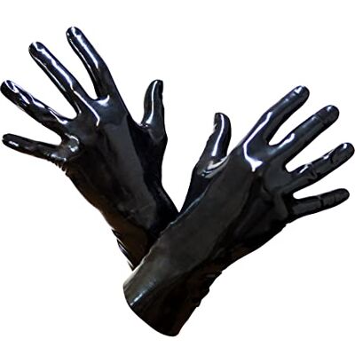 TOYLIE Latex handschoenen zwart sexy catsuit accessoire rubberen handschoenen latex handschoenen voor haar Made in Germany maat: M paar M TOYLIE Latex handschoenen zwart sexy catsuit accessoire rubberen handschoenen latex handschoenen voor haar Made in Germany maat: M paar M