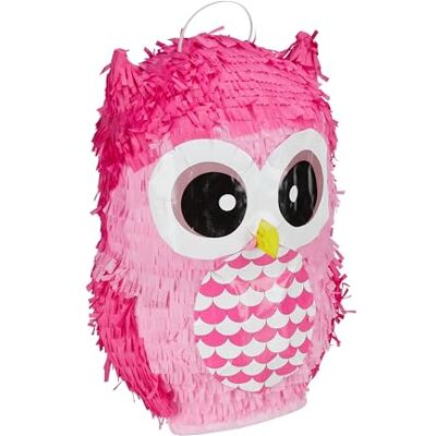 Relaxdays Pinata uil, schattig, om zelf te vullen, verjaardag, om op te hangen, voor kinderen, roze, 10031475 Relaxdays Pinata uil, schattig, om zelf te vullen, verjaardag, om op te hangen, voor kinderen, roze, 10031475