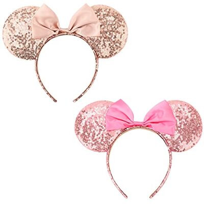 DRESHOW 2 stuks muizenoren boog hoofdband pailletten party decoratie cosplay kostuum voor meisjes en vrouwen DRESHOW 2 stuks muizenoren boog hoofdband pailletten party decoratie cosplay kostuum voor meisjes en vrouwen