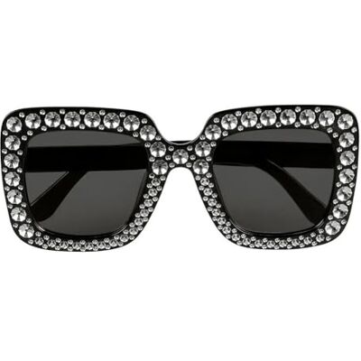 Boland 02631 Bling-bling feestbril voor volwassenen zwarte bril met strass voor carnaval, themafeest, Halloween Boland 02631 Bling-bling feestbril voor volwassenen zwarte bril met strass voor carnaval, themafeest, Halloween