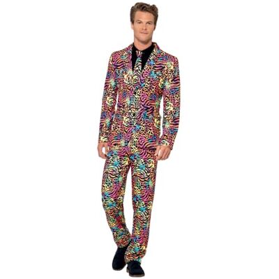 Smiffys Neonkostuum, meerkleurig, met jas, broek en stropdas Smiffys Neonkostuum, meerkleurig, met jas, broek en stropdas