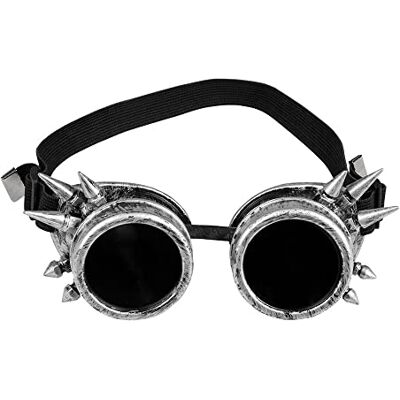 Boland Cyberpunk-bril, retro, Spacy, steampunk, doornen, elastisch, carnaval, Halloween, Mardi Gras, themafeest, kostuumaccessoires Boland Cyberpunk-bril, retro, Spacy, steampunk, doornen, elastisch, carnaval, Halloween, Mardi Gras, themafeest, kostuumaccessoires