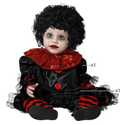 ATOSA clown kostuum zwart kind baby 6-12 maanden ATOSA clown kostuum zwart kind baby 6-12 maanden