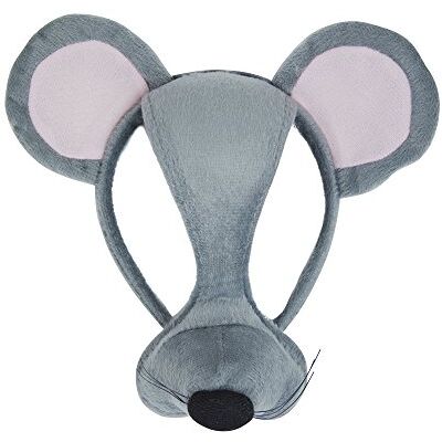 Bristol Novelty EM157 Muismasker met geluidseffect op hoofdband, voor kinderen, uniseks, meerkleurig, één maat, Halloween Bristol Novelty EM157 Muismasker met geluidseffect op hoofdband, voor kinderen, uniseks, meerkleurig, één maat, Halloween