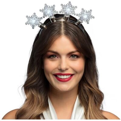 Boland 13303 Led-sneeuwvlok tiara, haarband met verlichting, kostuumaccessoires, accessoires voor themafeest, carnaval en JGA Boland 13303 Led-sneeuwvlok tiara, haarband met verlichting, kostuumaccessoires, accessoires voor themafeest, carnaval en JGA