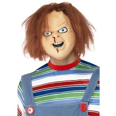 Smiffys Chucky Latex masker voor volwassenen, compleet masker met naaidetails, officieel gelicentieerd, litteken- en haardetails, perfect voor Halloween en bijpassende kostuums Smiffys Chucky Latex masker voor volwassenen, compleet masker met naaidetails, officieel gelicentieerd, litteken- en haardetails, perfect voor Halloween en bijpassende kostuums
