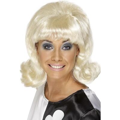 Smiffys Pruik voor dames, vierkant, jaren '60, blond Smiffys Pruik voor dames, vierkant, jaren '60, blond