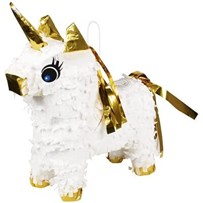 Boland Mini Pinata eenhoorn 30976-21 x 17 cm karton feestspel dier kinderverjaardagscadeau decoratie grijs wit Boland Mini Pinata eenhoorn 30976-21 x 17 cm karton feestspel dier kinderverjaardagscadeau decoratie grijs wit