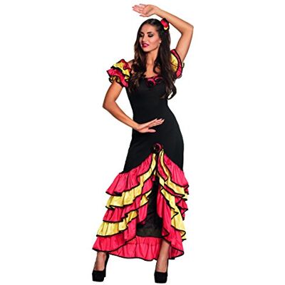 Boland Rumba danseres kostuum voor volwassenen Lange jurk voor dames Spaans Carnaval Themafeest Wereldbeker Boland Rumba danseres kostuum voor volwassenen Lange jurk voor dames Spaans Carnaval Themafeest Wereldbeker