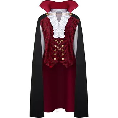Spooktacular Creations Luxe middeleeuws vampierkostuum voor heren, rood, maat M Spooktacular Creations Luxe middeleeuws vampierkostuum voor heren, rood, maat M