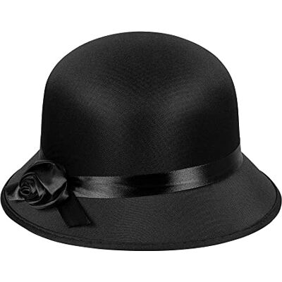 Boland 04309 Charleston hoed, zwart, dames, jaren 20, hoed voor dames, Ascot, adel, Gatsby, carnaval, Halloween, carnaval, themafeest Boland 04309 Charleston hoed, zwart, dames, jaren 20, hoed voor dames, Ascot, adel, Gatsby, carnaval, Halloween, carnaval, themafeest