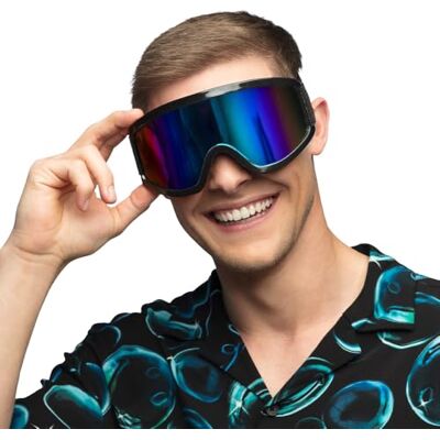 Boland Skibril voor kostuum en feest, elegante bril voor festival, carnaval of après-ski themafeest, zwart Boland Skibril voor kostuum en feest, elegante bril voor festival, carnaval of après-ski themafeest, zwart