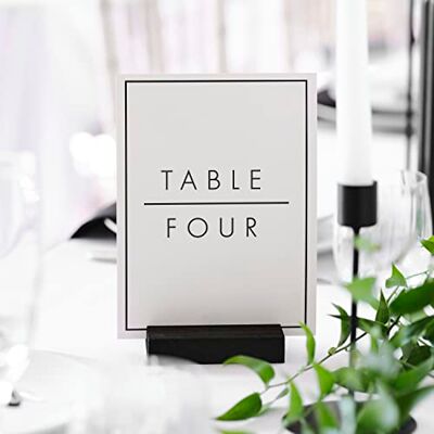 Ginger Ray 12 stuks tafel- en kaartnummerhouders voor bruiloft, wit en zwart Ginger Ray 12 stuks tafel- en kaartnummerhouders voor bruiloft, wit en zwart