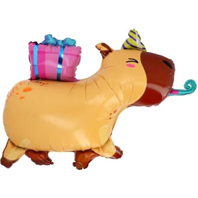 Folat 27700 folieballonnen in de vorm van Capybara folieballon vorm Capybara 69 × 50 cm themafeestdecoratie met verjaardag Folat 27700 folieballonnen in de vorm van Capybara folieballon vorm Capybara 69 × 50 cm themafeestdecoratie met verjaardag