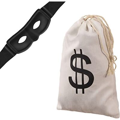 Balinco Panzerkacker masker + geldzak in dollars Bandit Zorro Dief Dief Inbreker Bankdief Accessoires voor volwassenen en kinderen voor carnaval / Fasching Balinco Panzerkacker masker + geldzak in dollars Bandit Zorro Dief Dief Inbreker Bankdief Accessoires voor volwassenen en kinderen voor carnaval / Fasching