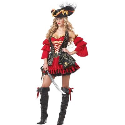California Costumes Spaans piratenkostuum voor dames, volwassen maat, rood, M, UK California Costumes Spaans piratenkostuum voor dames, volwassen maat, rood, M, UK