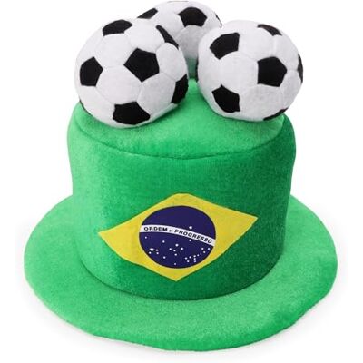 Toyland ® Braziliaanse voetbalvlag fan hoed met 3D-ballonnen Wereldkampioenschap, euro, Braziliaans themafeest, eenheidsmaat voor volwassenen, keuze uit 10 landen Toyland ® Braziliaanse voetbalvlag fan hoed met 3D-ballonnen Wereldkampioenschap, euro, Braziliaans themafeest, eenheidsmaat voor volwassenen, keuze uit 10 landen