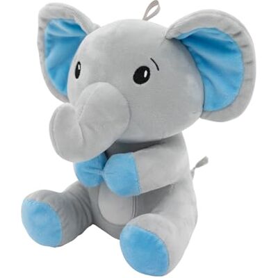 amscan Pluche dier 2-in-1 olifant met blauwe oren, met gesp, 21 cm, 170 g amscan Pluche dier 2-in-1 olifant met blauwe oren, met gesp, 21 cm, 170 g