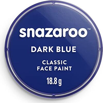 Snazaroo Verf voor gezicht en lichaam, make-up voor gezicht en vermomming, voor kinderen en volwassenen, schmink, 18 ml, donkerblauw Snazaroo Verf voor gezicht en lichaam, make-up voor gezicht en vermomming, voor kinderen en volwassenen, schmink, 18 ml, donkerblauw