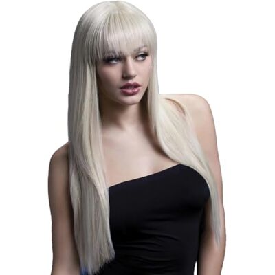 Smiffys Pruik, Jessica collectie, Fever, blond, lange snit met pony, 66 cm Smiffys Pruik, Jessica collectie, Fever, blond, lange snit met pony, 66 cm