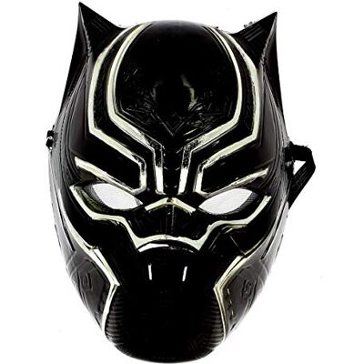 RUBIE'S Black PANTHER Officieel Marvel Black Panther masker voor kinderen één maat Avengers-masker van kunststof met verstelbare klittenbandsluiting voor carnaval, Halloween, verjaardag RUBIE'S Black PANTHER Officieel Marvel Black Panther masker voor kinderen één maat Avengers-masker van kunststof met verstelbare klittenbandsluiting voor carnaval, Halloween, verjaardag