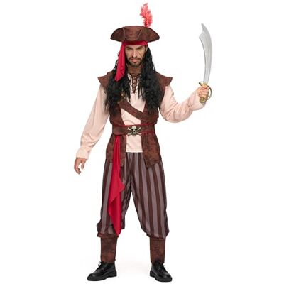Spooktacular Creations Caraïbisch piratenkostuum voor heren, zeekapitein-diefkostuum voor Halloween Spooktacular Creations Caraïbisch piratenkostuum voor heren, zeekapitein-diefkostuum voor Halloween