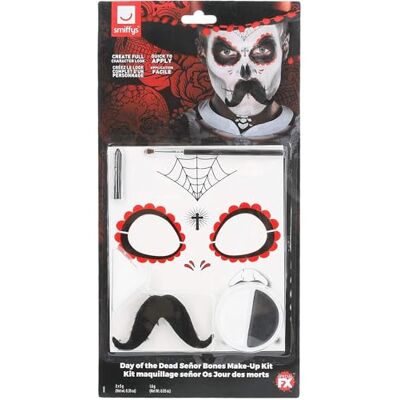 Smiffys Señor Os Day der Doden Aqua, Zwart en Wit, Transfer Print, Schilderen, Make-up Smiffys Señor Os Day der Doden Aqua, Zwart en Wit, Transfer Print, Schilderen, Make-up