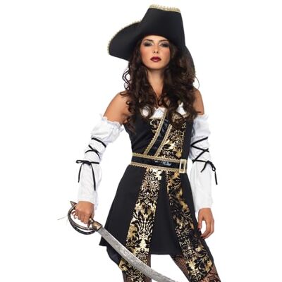 Leg Avenue 4-delige set voor dames zee-corruptor zwart/goud 85563 Leg Avenue 4-delige set voor dames zee-corruptor zwart/goud 85563