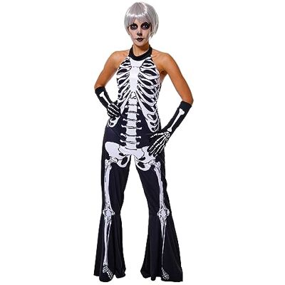 RUBIE'S Skelita Skeletkostuum voor dames, met broek en handschoenen, voor Halloween, carnaval, feestjes en cosplay, eenheidsmaat 70 RUBIE'S Skelita Skeletkostuum voor dames, met broek en handschoenen, voor Halloween, carnaval, feestjes en cosplay, eenheidsmaat 70