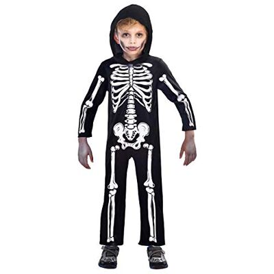 amscan Skeletkostuum voor kinderen, botstructuur, carnaval, themafeest, Halloween, 10-12 jaar, zwart/wit. amscan Skeletkostuum voor kinderen, botstructuur, carnaval, themafeest, Halloween, 10-12 jaar, zwart/wit.