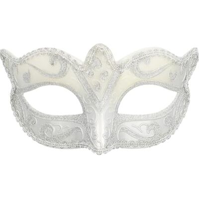 Boland 00339 Venice Felina oogmasker, zilver, elastiek, ornamenten, maskerbal, Venetiaans, carnaval, themafeest, kostuum Boland 00339 Venice Felina oogmasker, zilver, elastiek, ornamenten, maskerbal, Venetiaans, carnaval, themafeest, kostuum