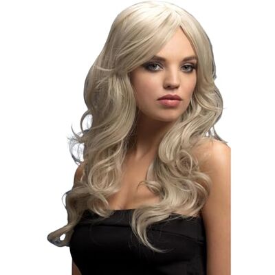 Smiffys Pruik Nicole Collection Fever Blond Zilverblond licht golvend met scheiding op Smiffys Pruik Nicole Collection Fever Blond Zilverblond licht golvend met scheiding op