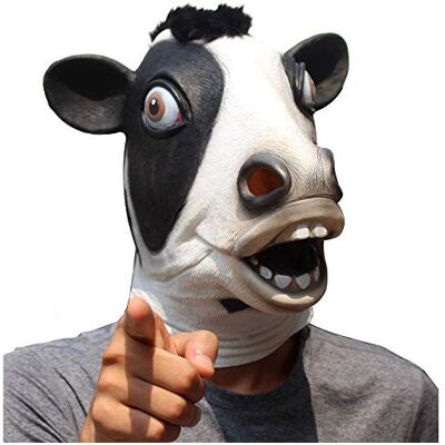 CreepyParty Halloween kostuum dierenhoofd latex masker melkkoe carnaval masker CreepyParty Halloween kostuum dierenhoofd latex masker melkkoe carnaval masker