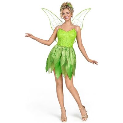 Spooktacular Creations Groene sprookjesjurk voor dames met vleugels, kostuumset voor volwassenen, Halloween, verkleedfeest, cosplay, S Spooktacular Creations Groene sprookjesjurk voor dames met vleugels, kostuumset voor volwassenen, Halloween, verkleedfeest, cosplay, S