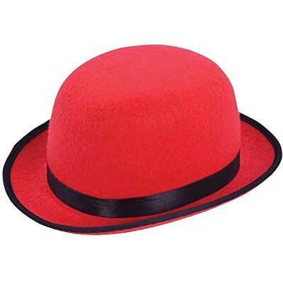 Bristol Novelty BH637 Melone hoed, uniseks, rood, Eén maat Bristol Novelty BH637 Melone hoed, uniseks, rood, Eén maat