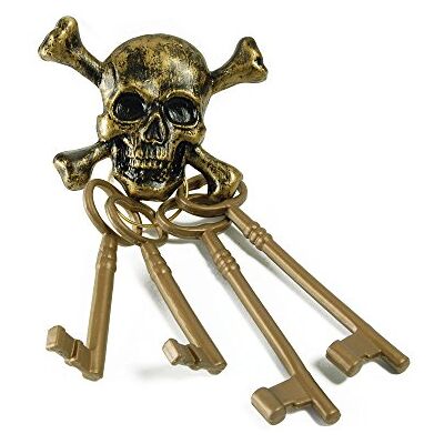 Bristol Novelty BA204 skeletsleutel, piratensleutel, uniseks, volwassenen, meerkleurig, Eén maat Bristol Novelty BA204 skeletsleutel, piratensleutel, uniseks, volwassenen, meerkleurig, Eén maat