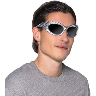 Boland Lunettes de fête argentées Spectra pour adultes, lunettes pour festival, carnaval, costumes et fêtes à thème Boland Lunettes de fête argentées Spectra pour adultes, lunettes pour festival, carnaval, costumes et fêtes à thème