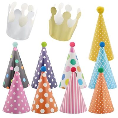 EASYKEENECOM 11 stuks verjaardagsfeesthoeden met kwastjes, feesthoeden, kegelhoeden, verjaardagshoed voor kinderen, verjaardagsfeestdecoratie voor kinderen, 26 x 16 x EASYKEENECOM 11 stuks verjaardagsfeesthoeden met kwastjes, feesthoeden, kegelhoeden, verjaardagshoed voor kinderen, verjaardagsfeestdecoratie voor kinderen, 26 x 16 x