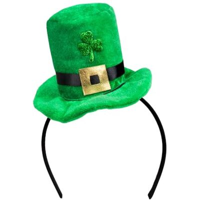 Boland 44908 Tiara Shamrock haarband groen en zwart mini zachte hoed Ierland St. Patrick's Day carnaval themafeestkostuum Boland 44908 Tiara Shamrock haarband groen en zwart mini zachte hoed Ierland St. Patrick's Day carnaval themafeestkostuum