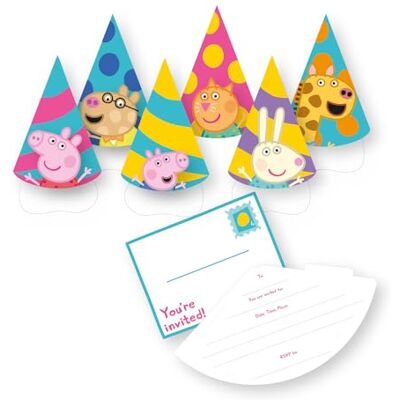 amscan Peppa Pig 9918347 uitnodigingen en enveloppen voor verjaardagsfeestjes, 6 stuks amscan Peppa Pig 9918347 uitnodigingen en enveloppen voor verjaardagsfeestjes, 6 stuks
