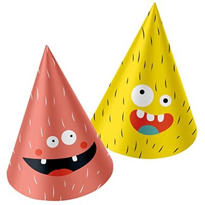 Folat 68330 Monster Bash-papieren feesthoeden, 6 stuks, meerkleurig Folat 68330 Monster Bash-papieren feesthoeden, 6 stuks, meerkleurig